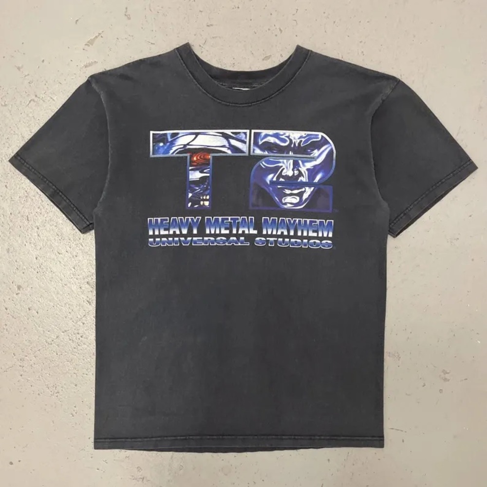 Vintage 90s Terminator 2 Rare Arnold Schwarzenegger Movie Promo T Shirt Large